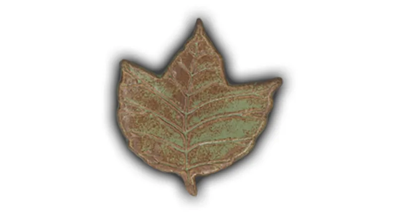 Leaf #7 - 3" Glazed Ceramic Tile 1 Leaf #7 - 3" Glazed Ceramic Tile
