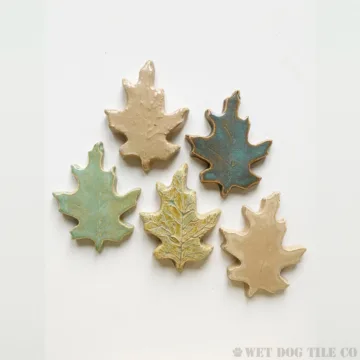 Leaf #5 - 3" Glazed Ceramic Tiles