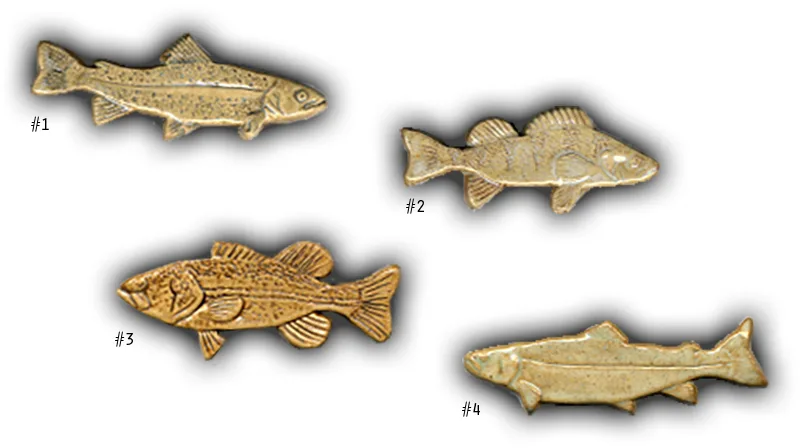 Medium Flat Fish - 4" Glazed Ceramic Tiles 1 Medium Flat Fish - 4" Glazed Ceramic Tiles