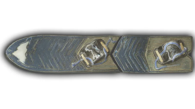 Medium Snowboard #1 - 13" Glazed Ceramic Tile 1 Medium Snowboard #1 - 13" Glazed Ceramic Tile