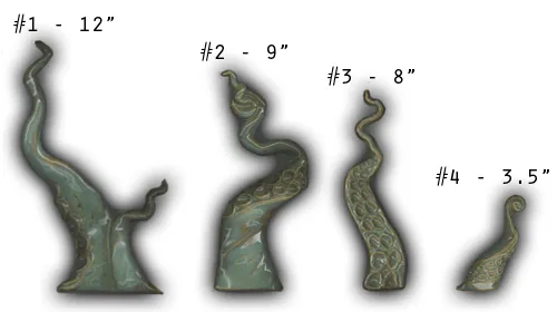 Kraken Tentacles - 3.5"-12" Glazed Ceramic Tiles 1 Kraken Tentacles - 3.5"-12" Glazed Ceramic Tiles