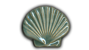 Large Scallop Shell - 4" Glazed Ceramic Tile