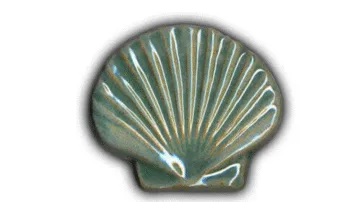 Large Scallop Shell - 4" Glazed Ceramic Tile