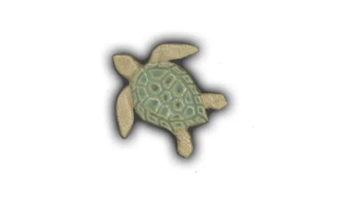 Small Flat Sea Turtle - 3" Glazed Ceramic Tile 1 Small Flat Sea Turtle - 3" Glazed Ceramic Tile