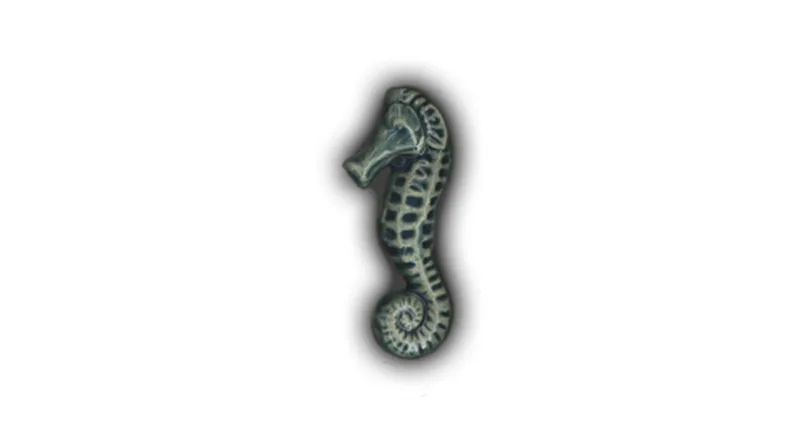 Small Seahorse - 3.5" Glazed Ceramic Tile 1 Small Seahorse - 3.5" Glazed Ceramic Tile