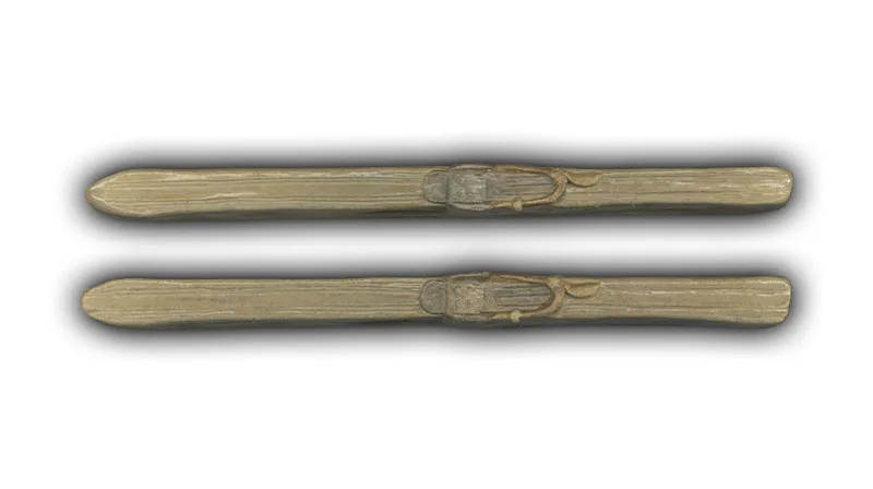 Small Skis #2 - 7.5" Glazed Ceramic Tiles 1 Small Skis #2 - 7.5" Glazed Ceramic Tiles