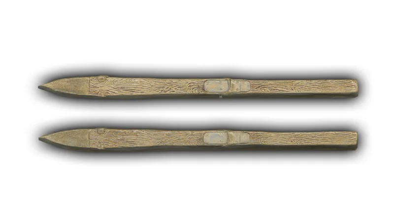 Small Skis #3 - 7.5" Glazed Ceramic Tiles 1 Small Skis #3 - 7.5" Glazed Ceramic Tiles