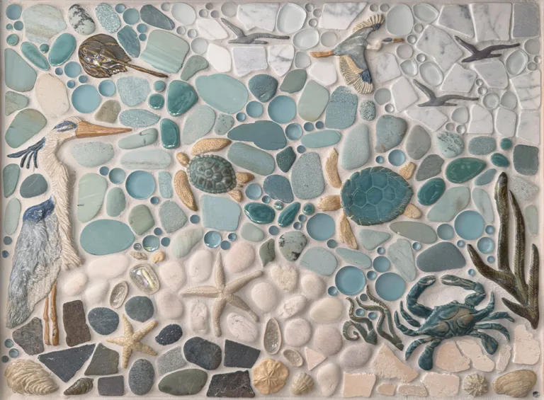 "On the Lookout" handmade mosaic tile mural