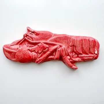 Medium Lobster - 8" Glazed Ceramic Tile