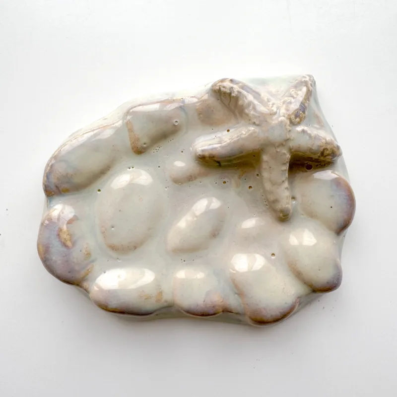 Ocean Themed Soap Dish - Glazed Ceramic Tile