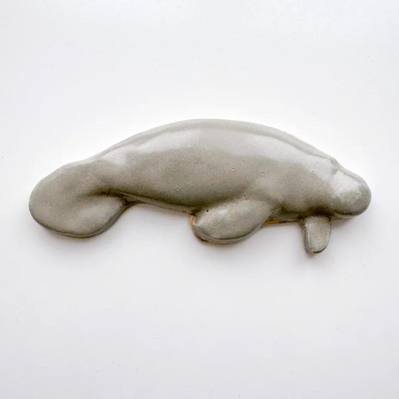 Large Manatee - 7" Glazed Ceramic Tile