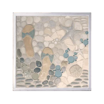 "A Walk on the Beach" Framed Tile Mosaic Mural