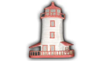 Lighthouse #5 - 9" Glazed Ceramic Tile