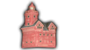 Lighthouse #6 - 8" Glazed Ceramic Tile