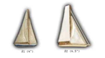 Small Sailboats - 4-4.5" Glazed Ceramic Tiles