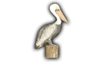 Standing Pelican - 7" Glazed Ceramic Tile