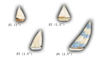 XS Sailboats - 1'-2.5" Glazed Ceramic Tiles