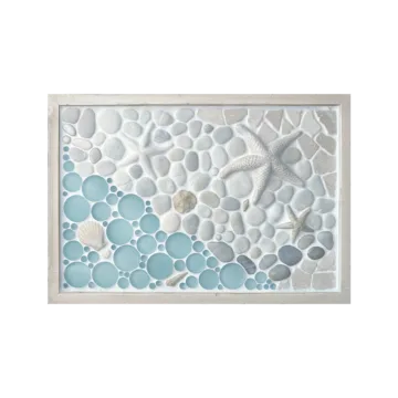"As the Tide Goes Out" 12x18" Framed Tile Mosaic Mural