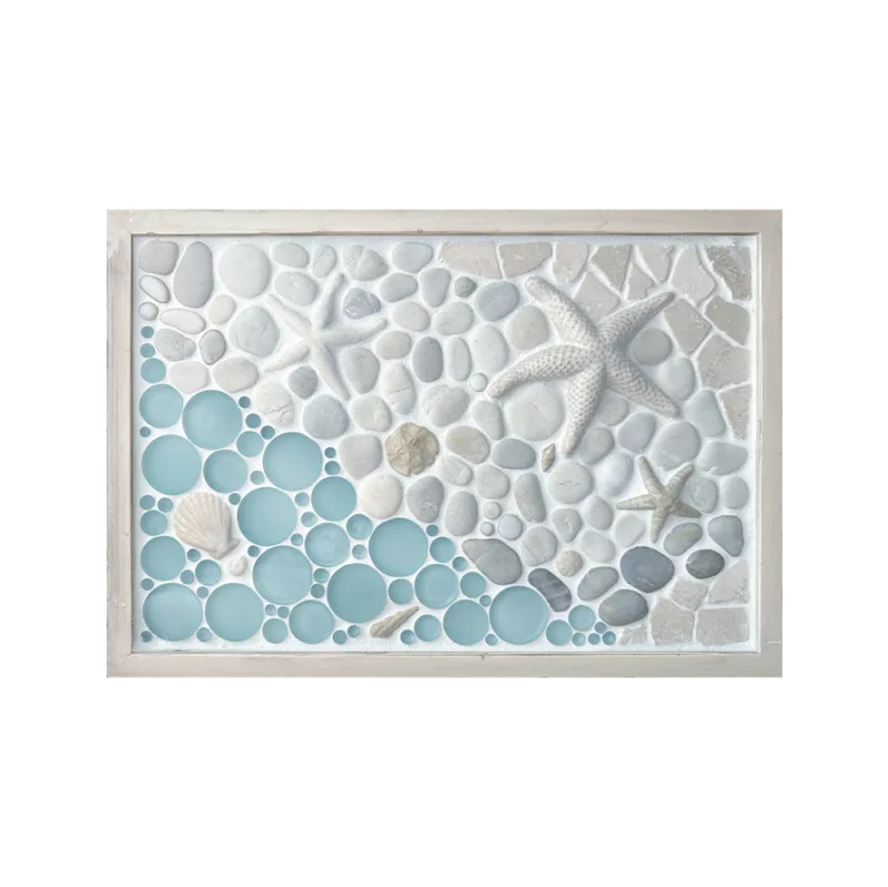 "As the Tide Goes Out" 12x18" Framed Tile Mosaic Mural