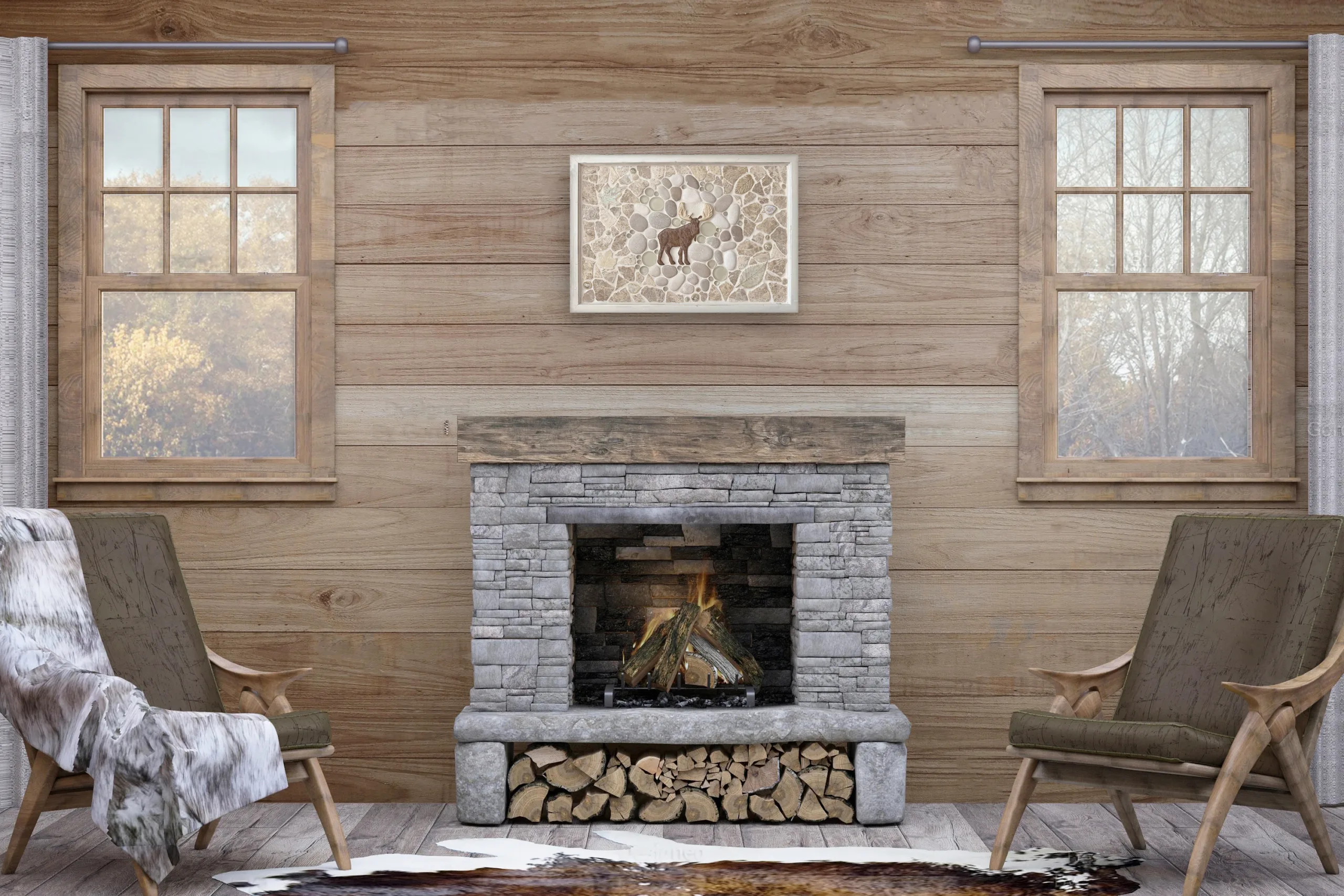 "In the Meadow" 12x18 Framed Tile Mosaic Mural 2 "In the Meadow" 12x18 Framed Tile Mosaic Mural - Image 2