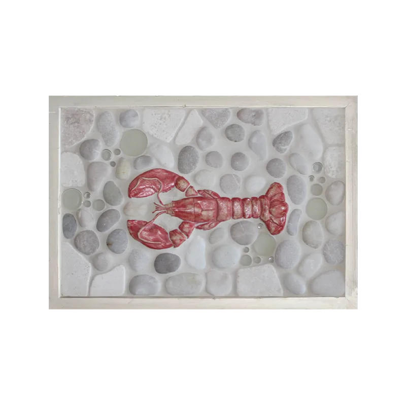 Framed Ocean Lobster Mosaic Tile Mural