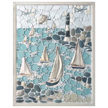 "Sail Away" 24x18" Framed Tile Mosaic Mural