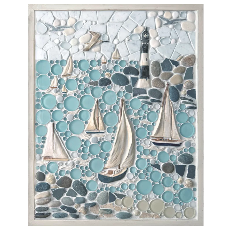 "Sail Away" 24x18" Framed Tile Mosaic Mural