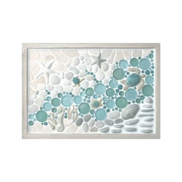 "Sand to Sea" 12x18" Framed Tile Mosaic Mural