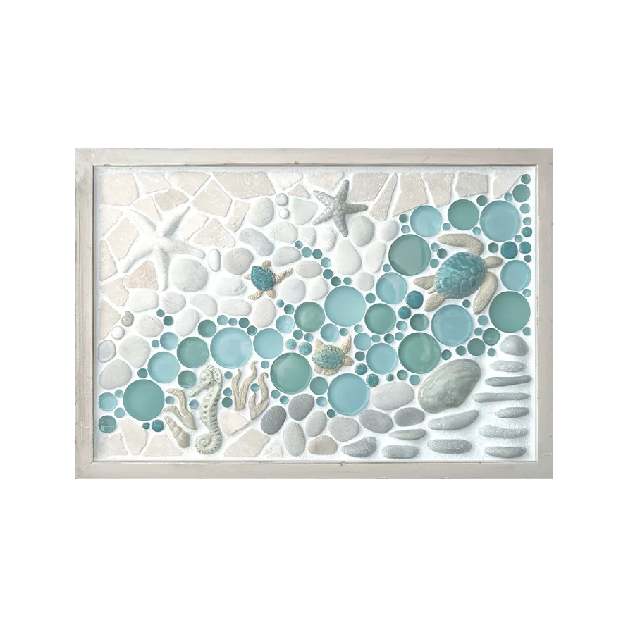 "Sand to Sea" 12x18" Framed Tile Mosaic Mural 1 "Sand to Sea" 12x18" Framed Tile Mosaic Mural