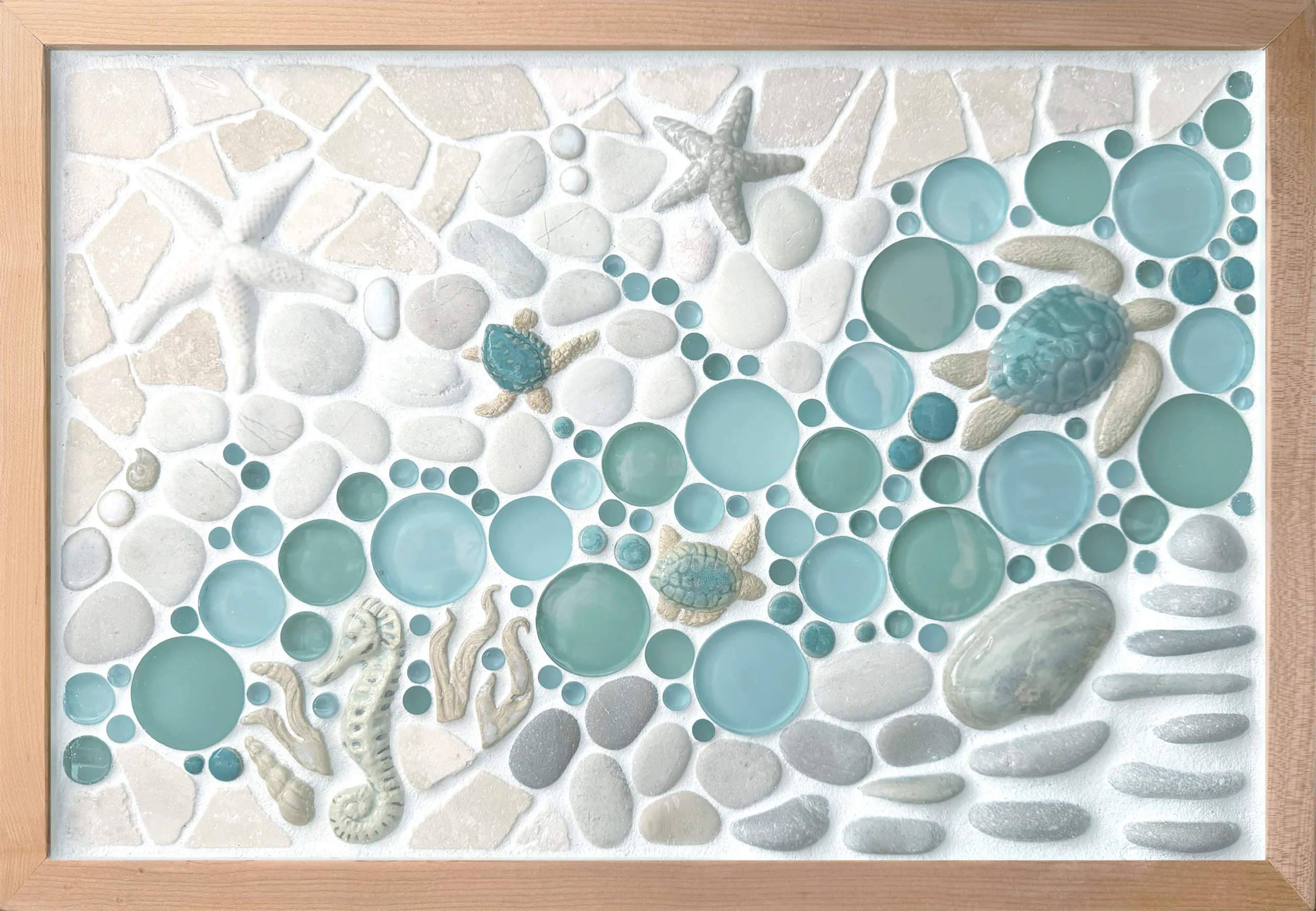 "Sand to Sea" 12x18" Framed Tile Mosaic Mural 5 "Sand to Sea" 12x18" Framed Tile Mosaic Mural - Image 5