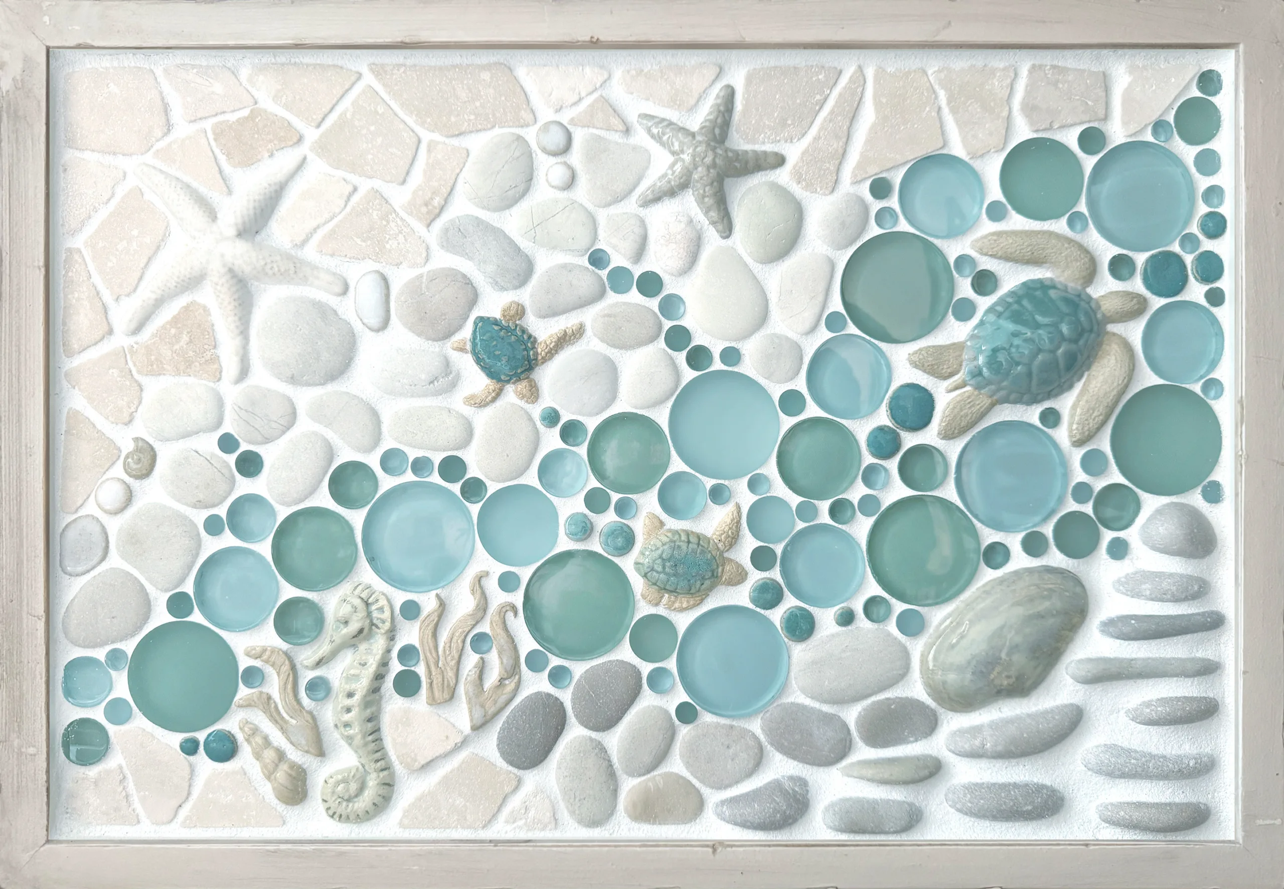 "Sand to Sea" 12x18" Framed Tile Mosaic Mural 9 "Sand to Sea" 12x18" Framed Tile Mosaic Mural - Image 9