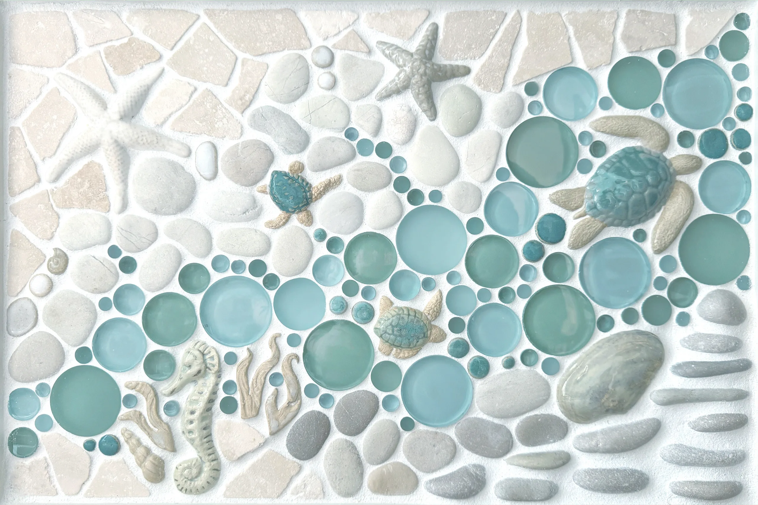 "Sand to Sea" 12x18" Framed Tile Mosaic Mural 7 "Sand to Sea" 12x18" Framed Tile Mosaic Mural - Image 7