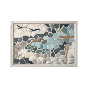Framed Mosaic Tile Art 9 "Those Summer Days" 12x18 Framed Tile Mosaic Mural