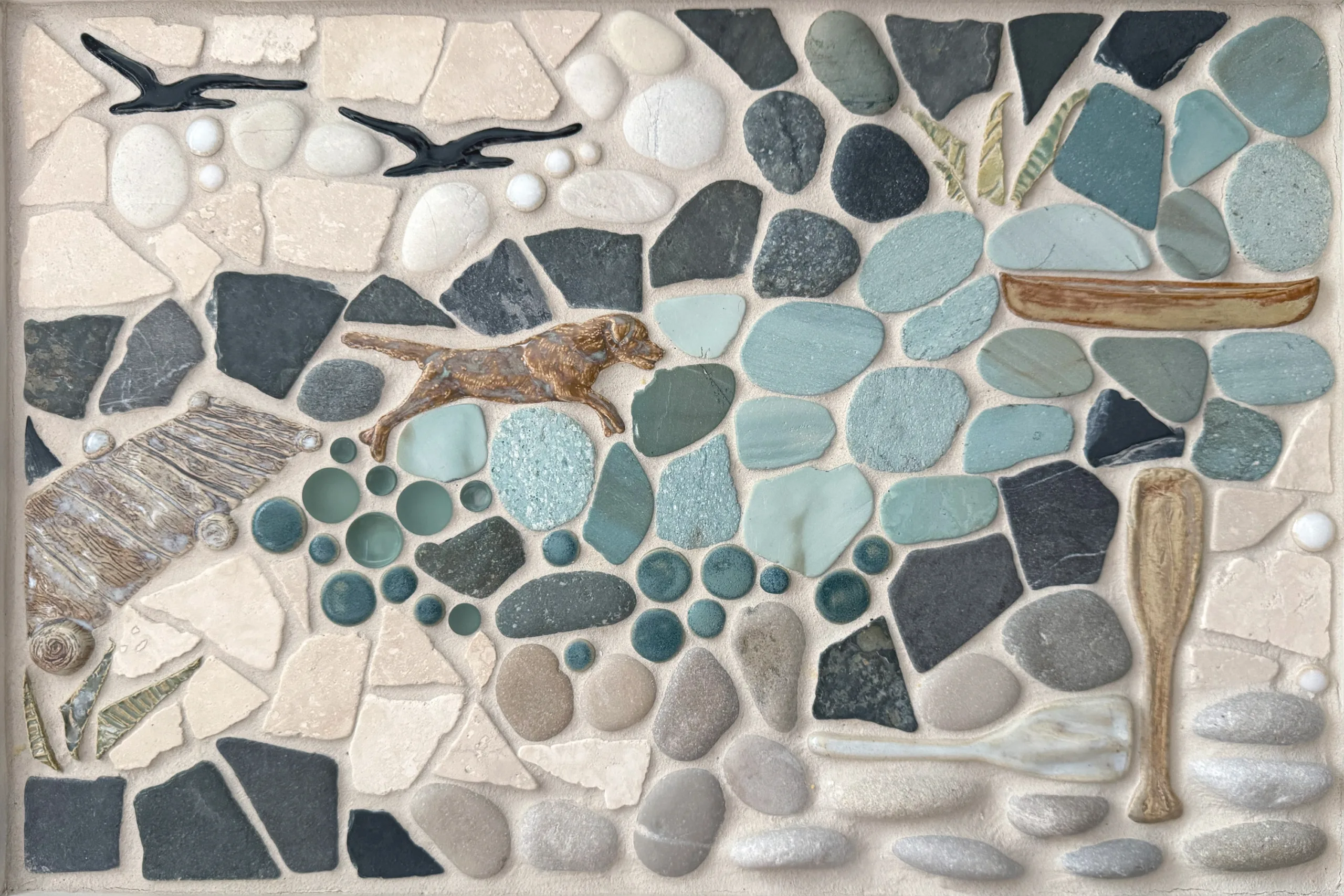 "Those Summer Days" 12x18 Framed Tile Mosaic Mural 3 "Those Summer Days" 12x18 Framed Tile Mosaic Mural - Image 3