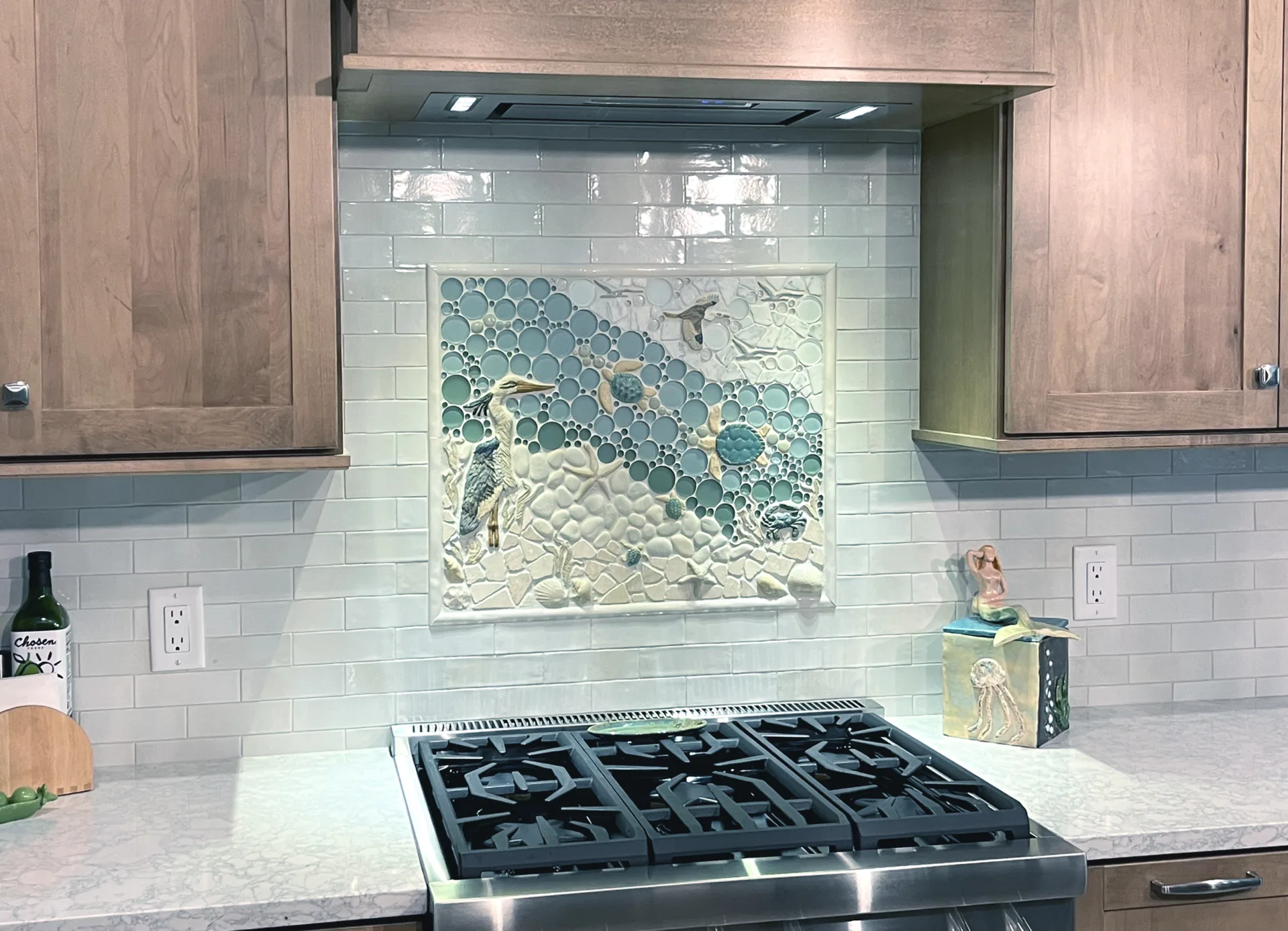 mosaic tile kitchen backsplash mural nautical handmade tile mural