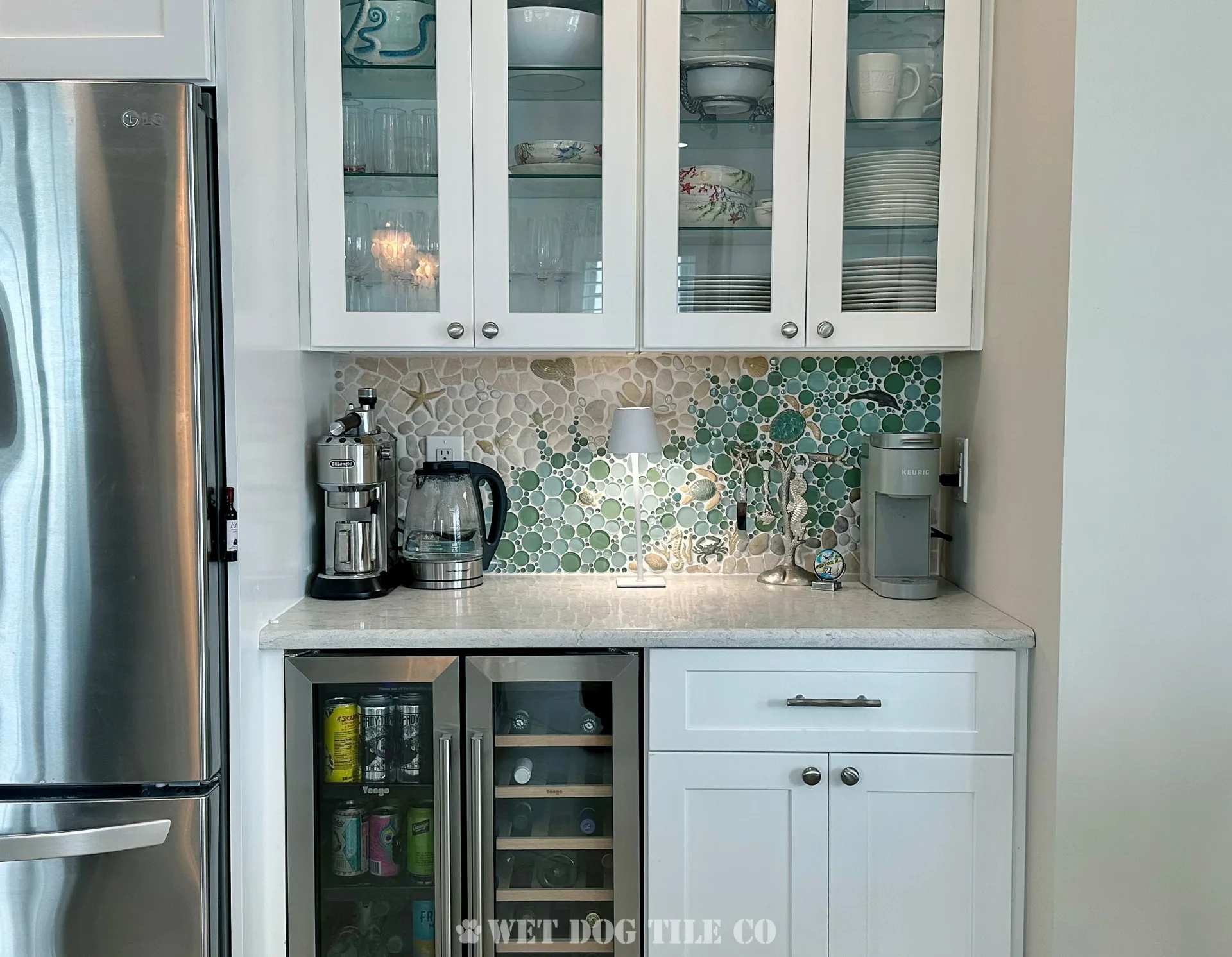 Custom wet bar tile mural mosaics