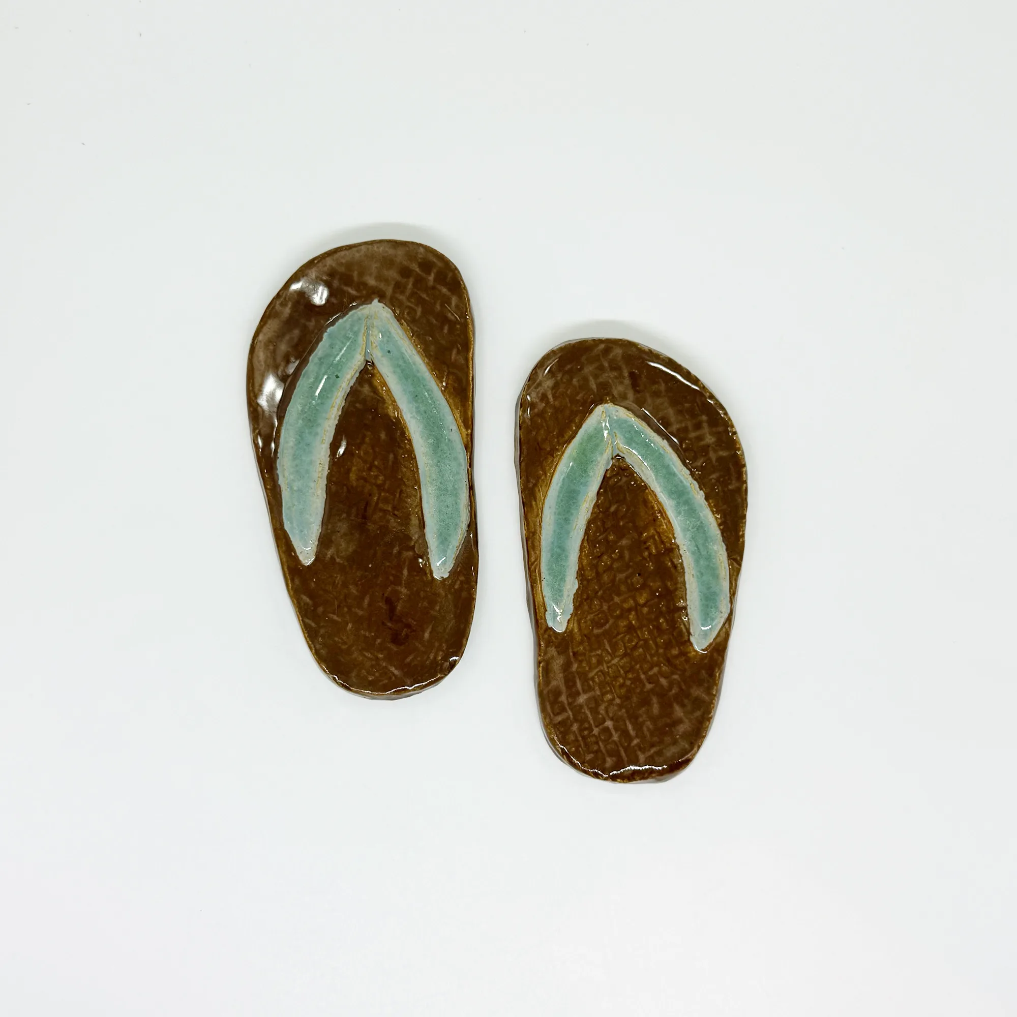 Flat Flip Flops - 4" Glazed Ceramic Tiles 1 flat flip flops handmade flip flop mosaic tiles
