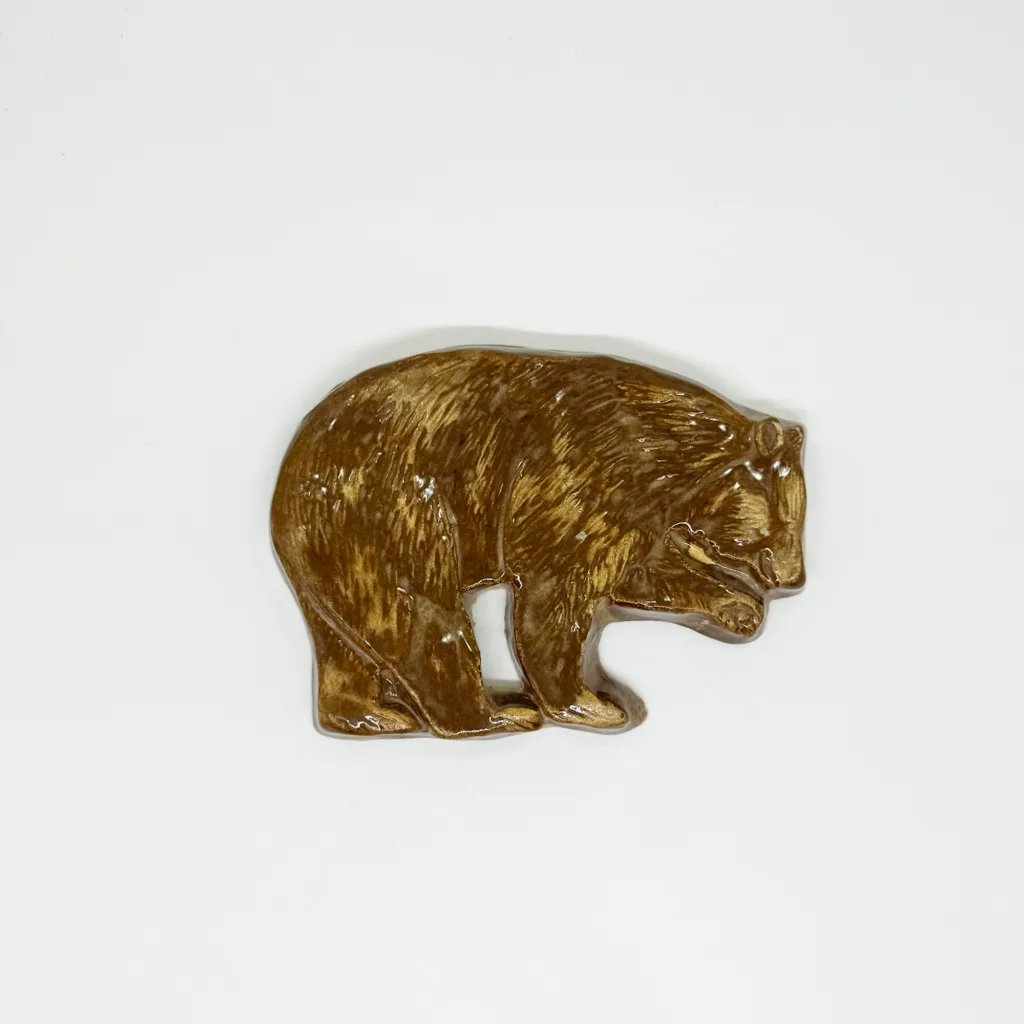 Medium Brown Bear (Right) - 6" Glazed Ceramic Tile