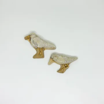 Seconds - Discounted Tile 5 Set of 2 glazed ceramic tile shore birds