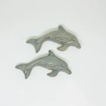 Seconds - Discounted Tile 7 Set of two handmade mosaic tile dolphins