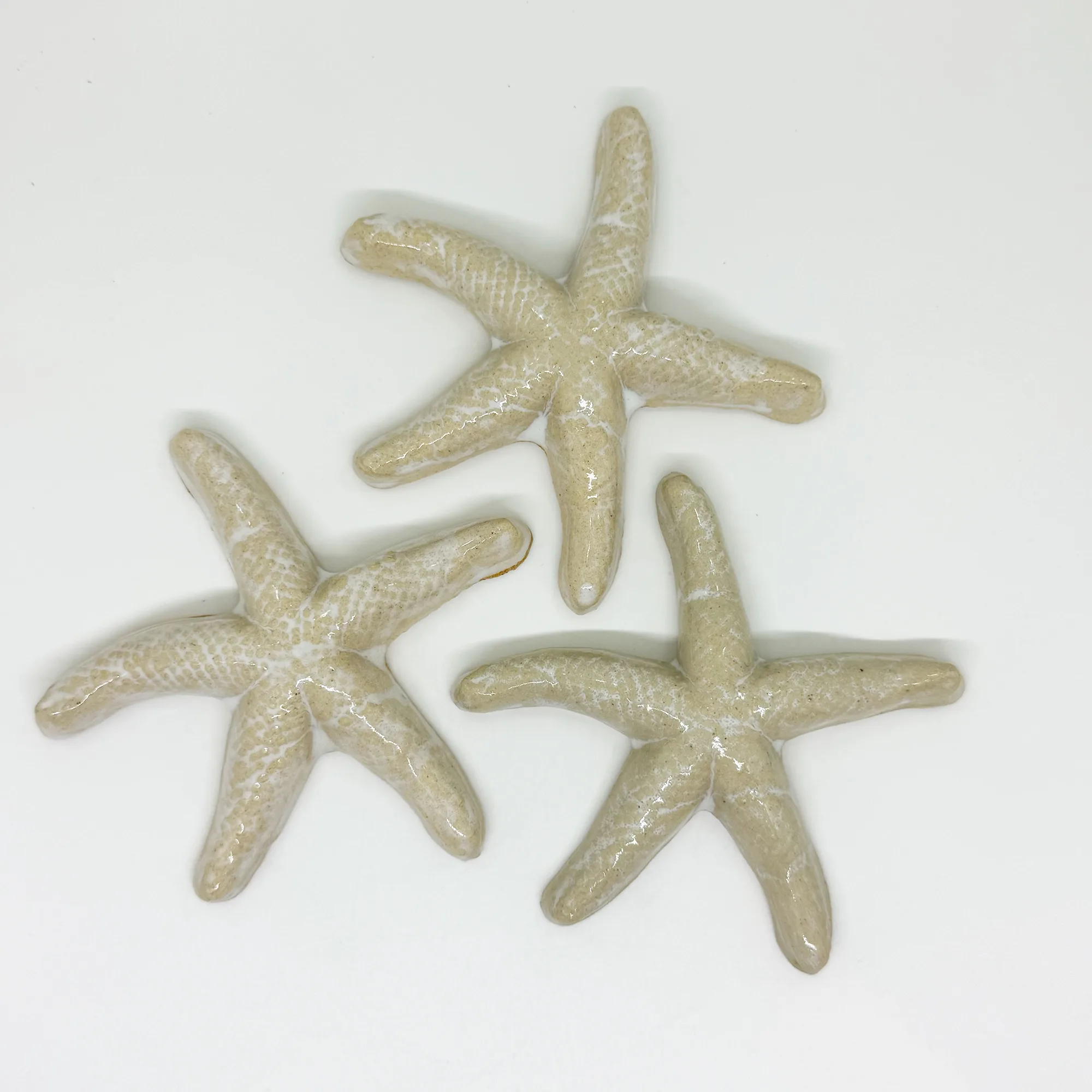 Small Starfish (Set of 3) - 4" Glazed Ceramic Tiles 1 small starfish tiles glazed ceramic mosaic tile